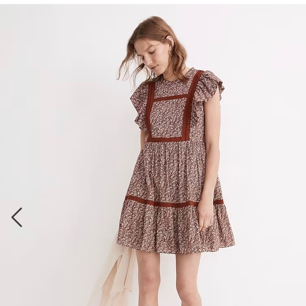 Madewell flutter sleeve cottage dress small